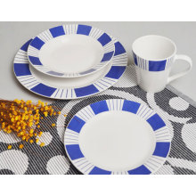 Haonai white & round dinnerware set decaled dinner set porcelain dinner set for home dinning